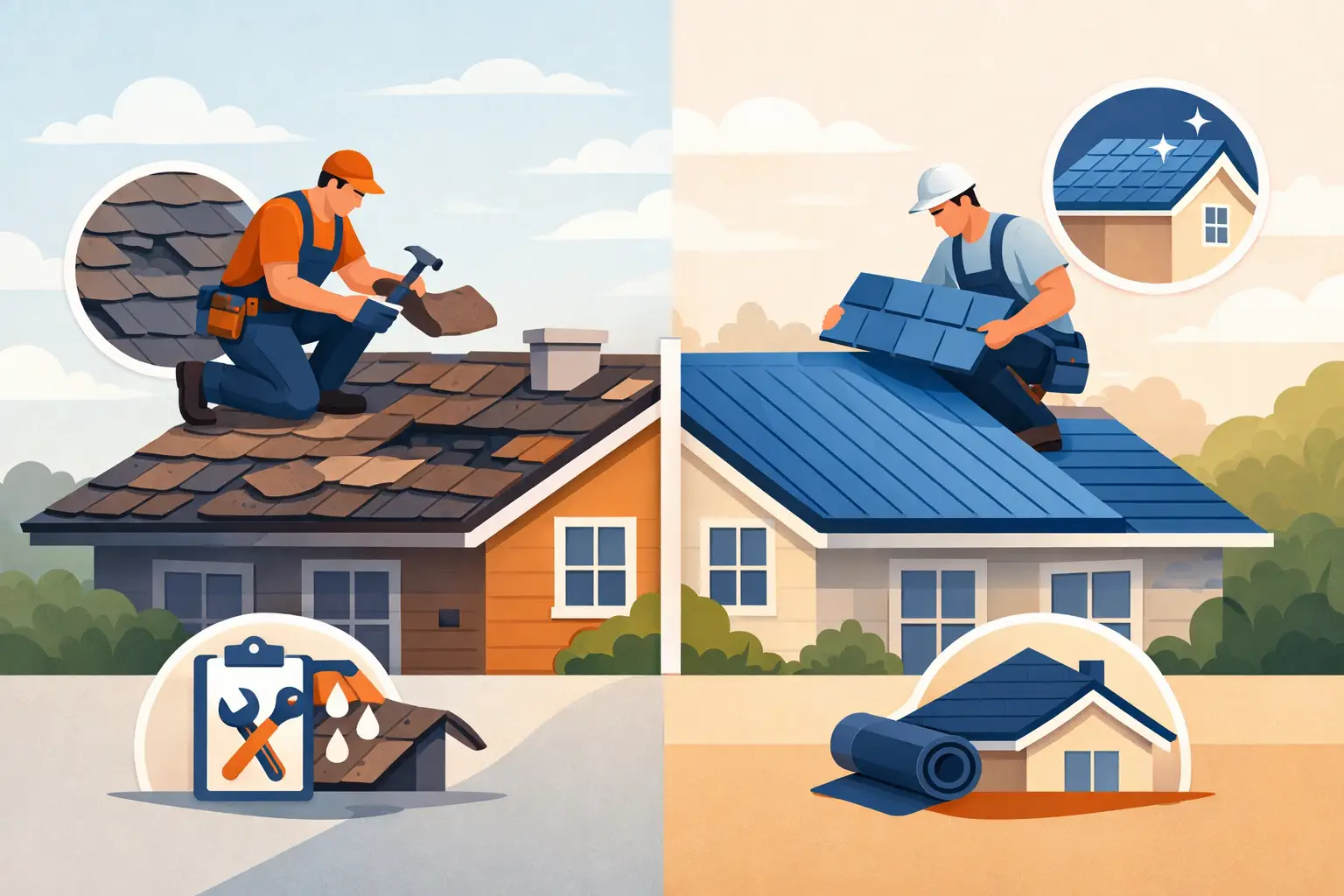 When Roof Replacement and Repair Make Sense