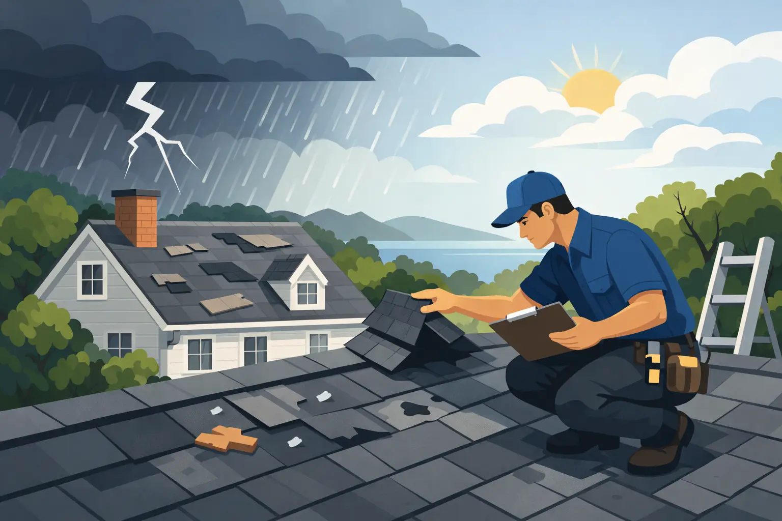 Storm Damage Roof Inspection for Connecticut Homes